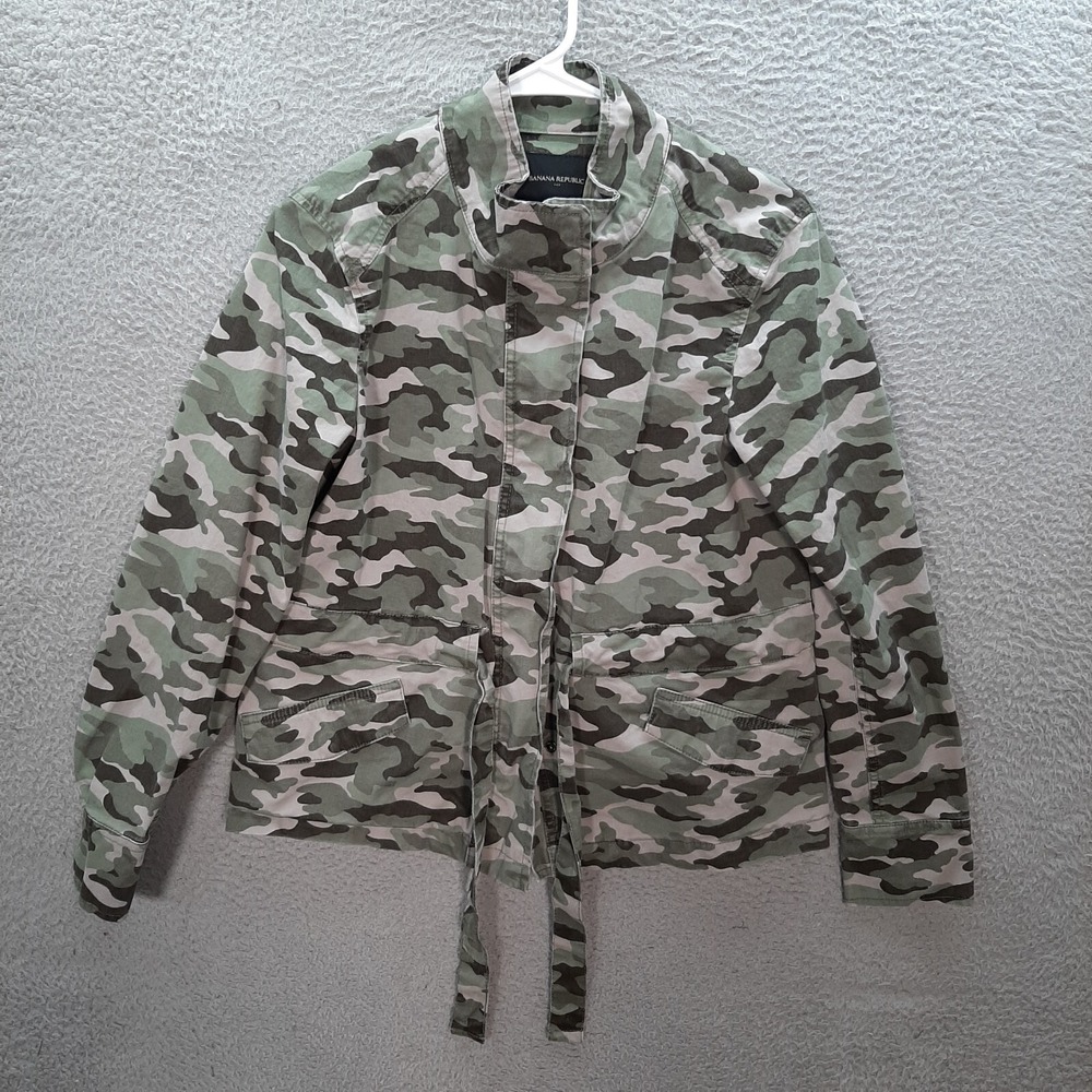 Banana Republic Jacket Womens Extra Small Camouflage Woodland Camo Utility Army